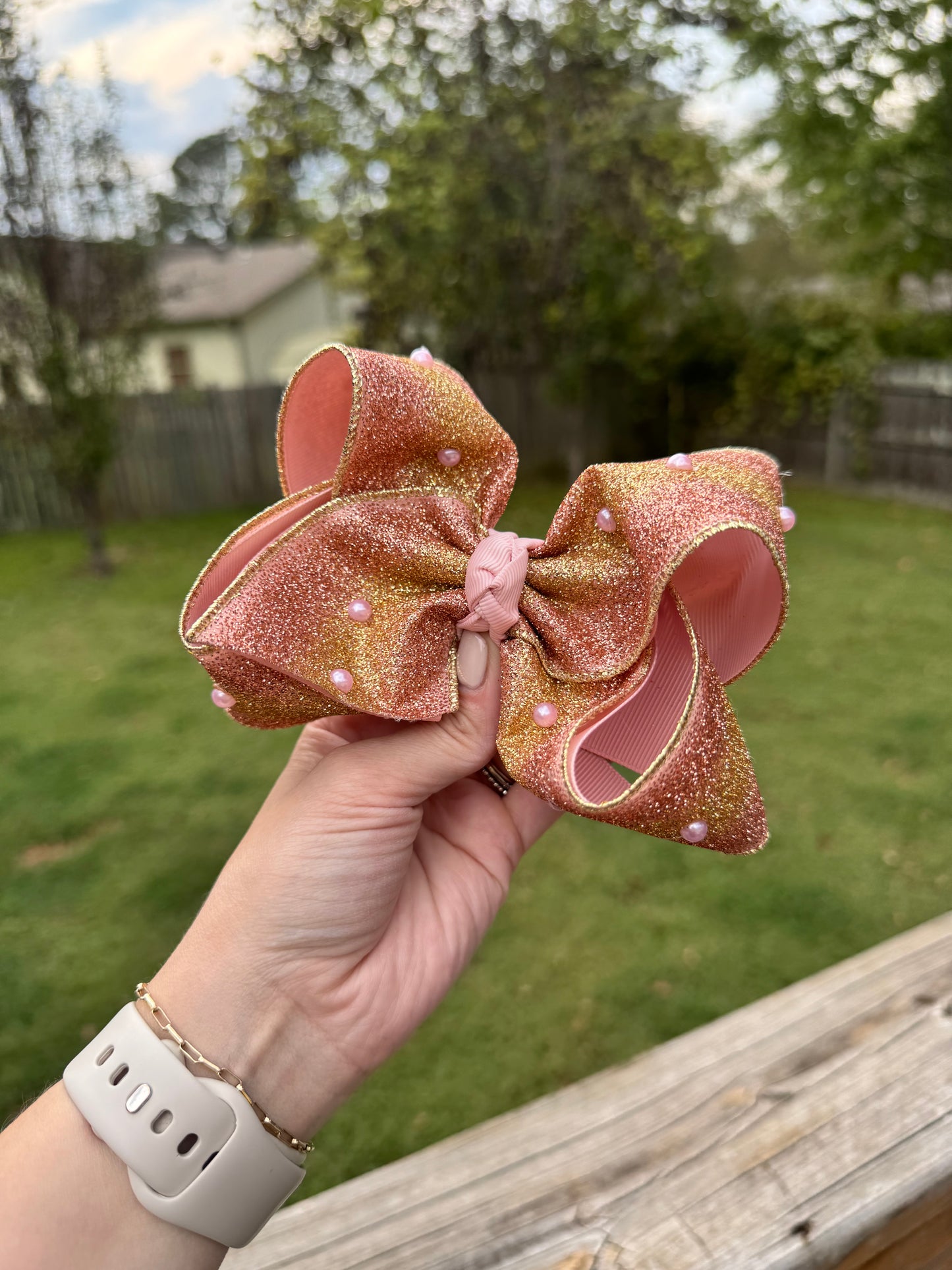Soft Pink Ombré with Pearls 5 in