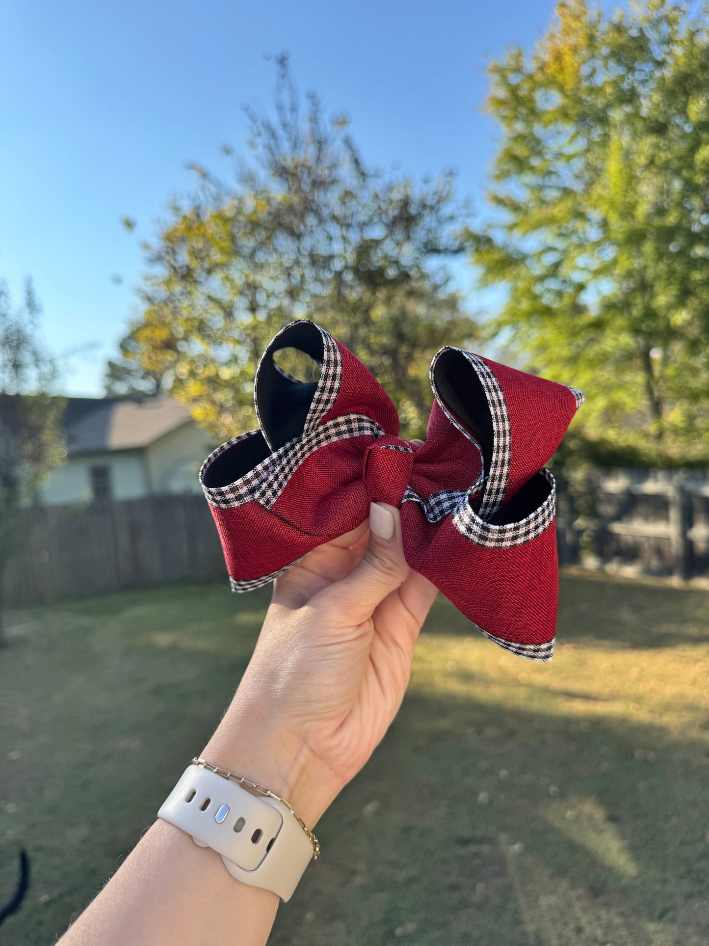 Red & Houndstooth 5 inch