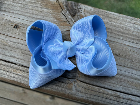 Dusty Blue Satin & Lace
